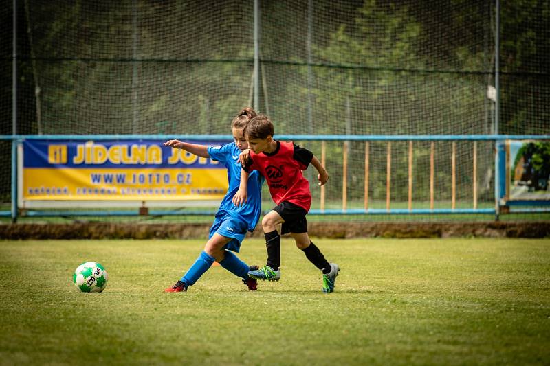 FINÁLE. Ti nejmenší fotbalisté bojovali v Březinách o titul okresního přeborníka.