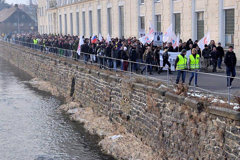 Demonstrace ve Varnsdorfu 29. ledna 2012.