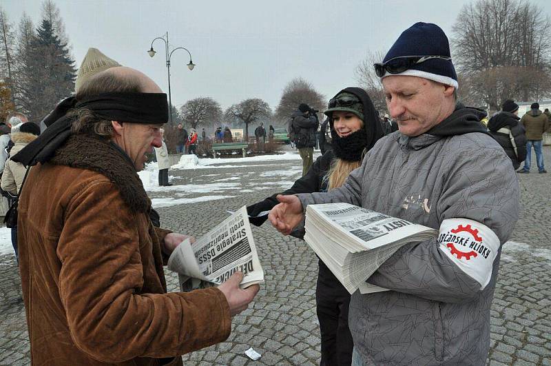 Demonstrace ve Varnsdorfu 29. ledna 2012.