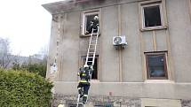 Požár rodinného domu v Bynově.