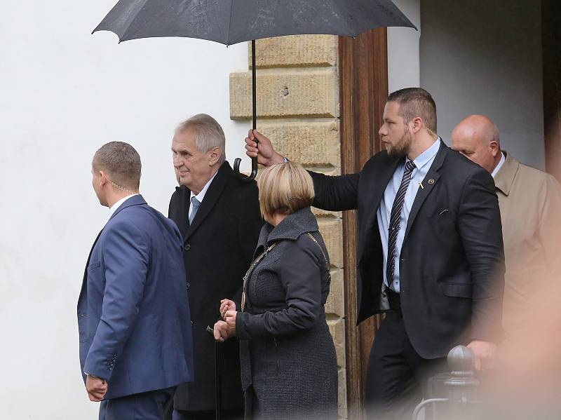 Prezident Miloš Zeman ve Šluknově. 5. října 2017.