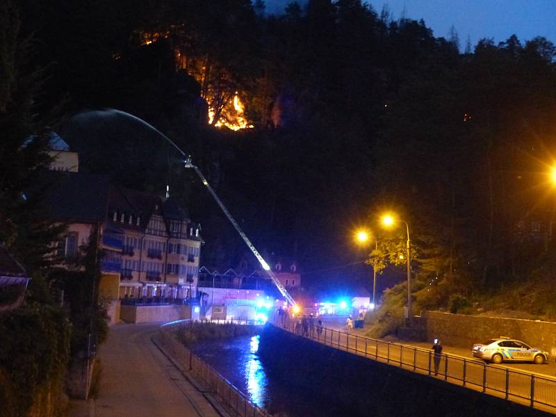 Požár v Českém Švýcarsku, pondělí 25. července.