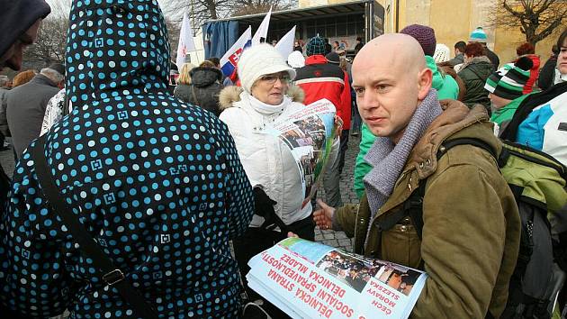 Demonstrace ve Varnsdorfu 29. ledna 2012.