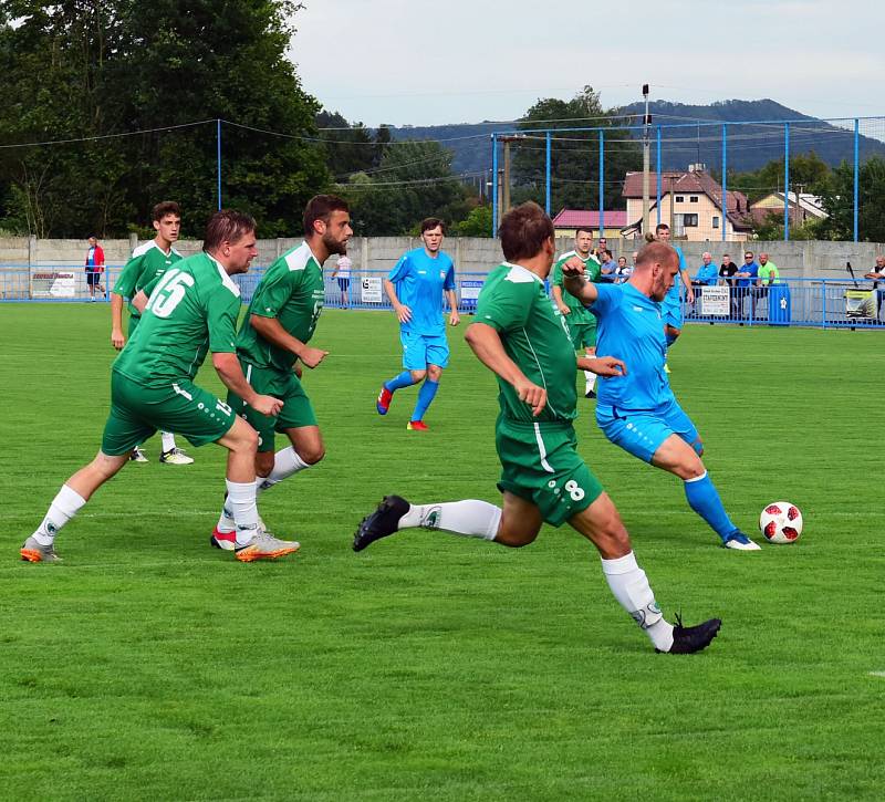 PORÁŽKA. Vilémov (v zeleném) doma podlehl Oldřichovu 0:1.