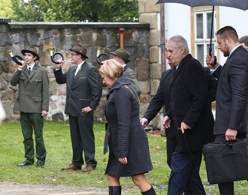 Prezident Miloš Zeman ve Šluknově. 5. října 2017.