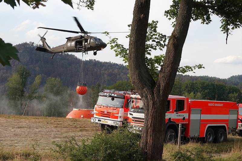 Požár v Českém Švýcarsku, úterý 2. srpna.