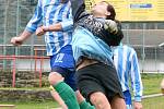 FOTBALISTÉ JIŘETÍNA (v pruhovaném) doma porazili Chřibskou 4:1.