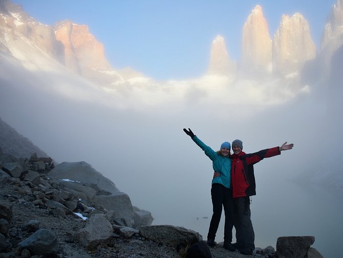 Zamlžené ranní Torres del Paine.