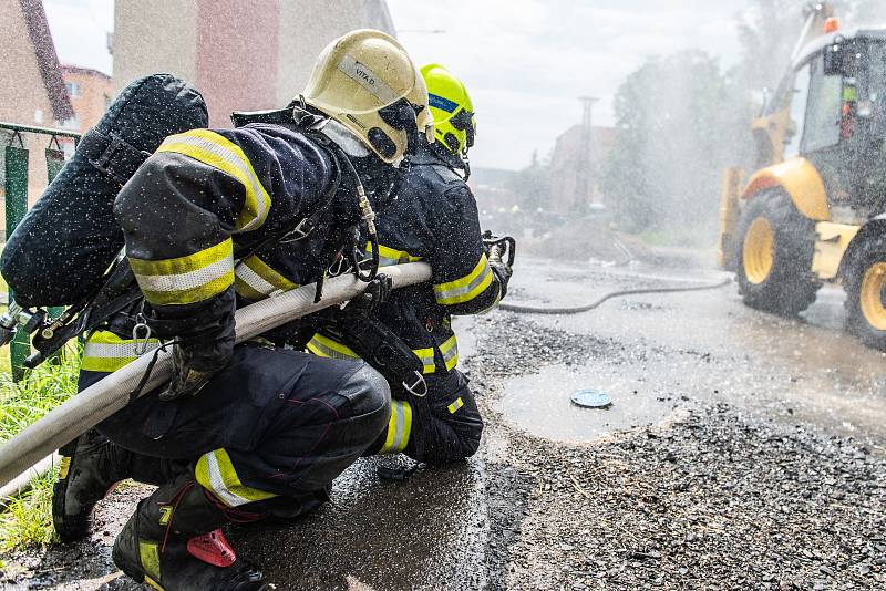 Hasiči zasahovali u požáru plynu ve Varnsdorfu.