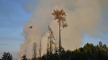 Požár lesa v národním parku, neděle 24. července večer