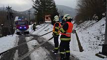 Na železničním přejezdu se v Bechlejovicích střetl vlak a osobní automobil. Na místo vyjely tři hasičské jednotky.