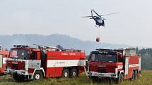 Hasiči bojují v Českém Švýcarsku s ohněm již šestý den. Pátek 29. července.