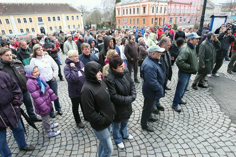 Demonstrace ve Varnsdorfu 31. března 2012.