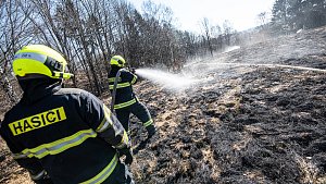 Na Vlčí Hoře zasahovali hasiči, zaměstnal je požár trávy