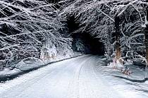 Sníh na silnici. Ilustrační foto.