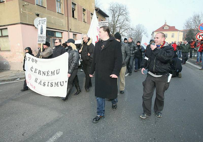 Demonstrace ve Varnsdorfu 29. ledna 2012.