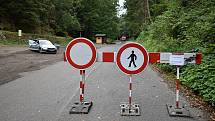 Silnice z Hřenska na Mezní louku je stále uzavřena