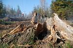 Na Šébru hořely více jak čtyři hektary lesa