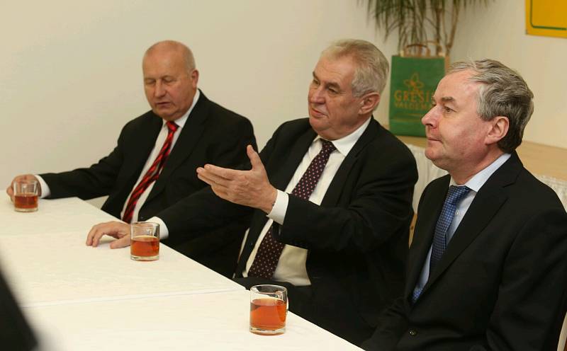   Miloš Zeman na setkání se zaměstnanci firmy Valdemar Grešík.