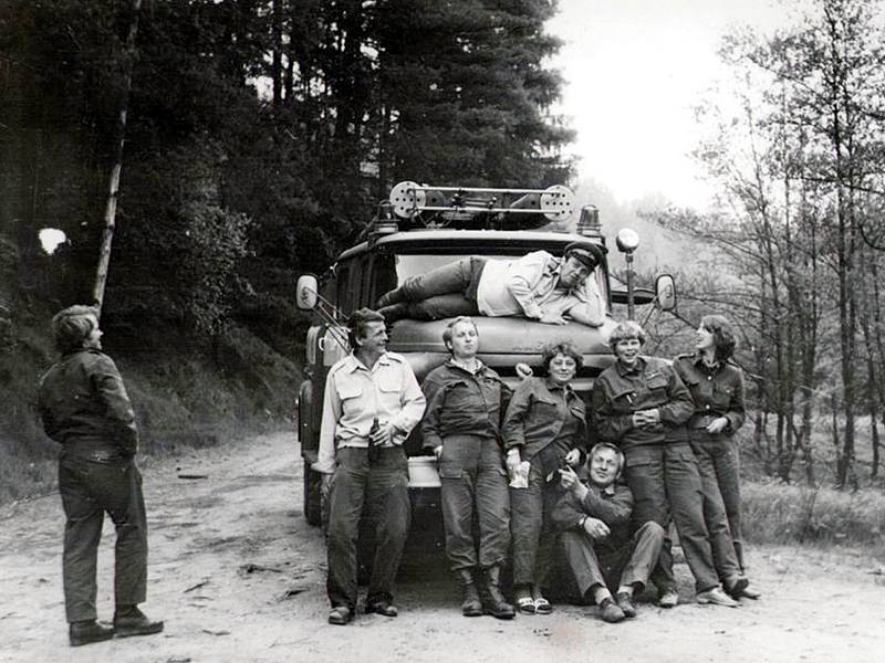 Historická fotografie krásnolipských hasičů.