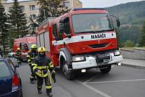 Zásah hasičů v Kyjevské ulici v Bynově
