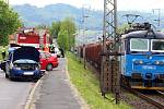 Nehoda dvou osobních vozů a autobusu v Křešicích