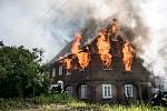 Požár domu ve Varnsdorfu.