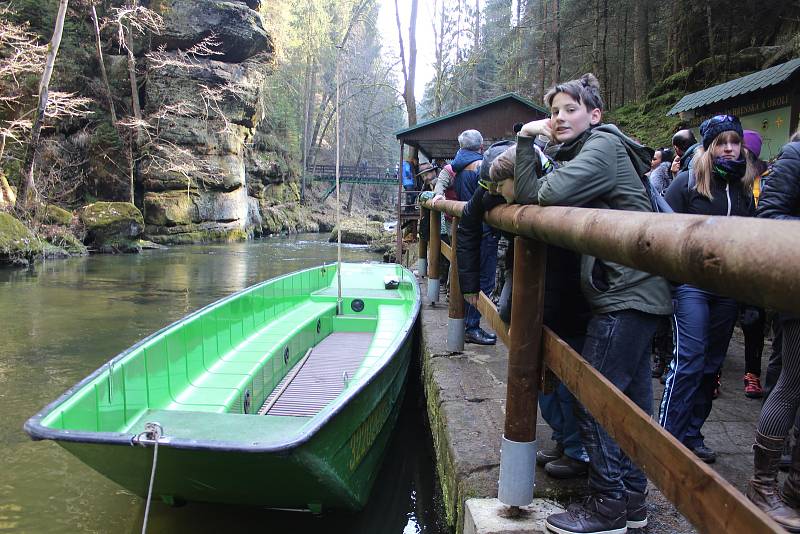 Otevření soutěsek u Hřenska.