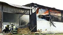 Požár stodoly v Dolní Poustevně.