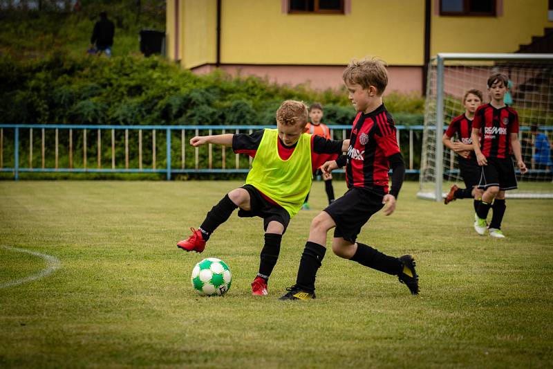 FINÁLE. Ti nejmenší fotbalisté bojovali v Březinách o titul okresního přeborníka.