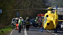 Vážná dopravní nehoda u Malšovic uzavřela silnici z Děčína na Ústí
