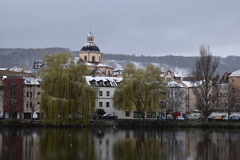 Děčín zasypal v povelikonočním týdnu sníh.