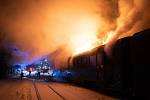 Požár vlaku v Chřibské.