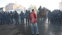 Demonstrace a potyčky ve Varnsdorfu 