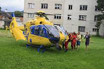 U nehody motorkáře v Děčíně na Starém Městě zasahovali záchranáři. 