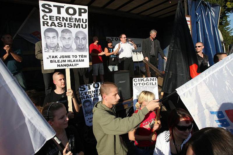 Demonstrace Dělnické strany sociální spravedlnosti Varnsdorf 