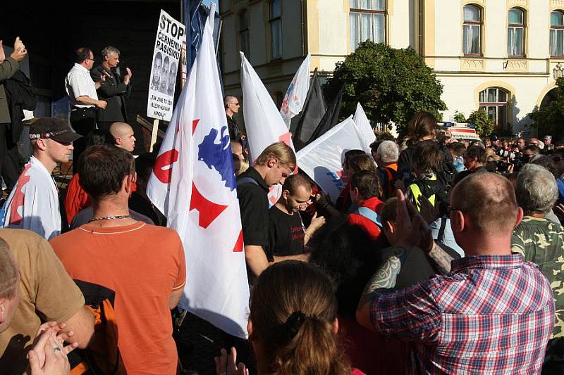 Demonstrace Dělnické strany sociální spravedlnosti Varnsdorf 
