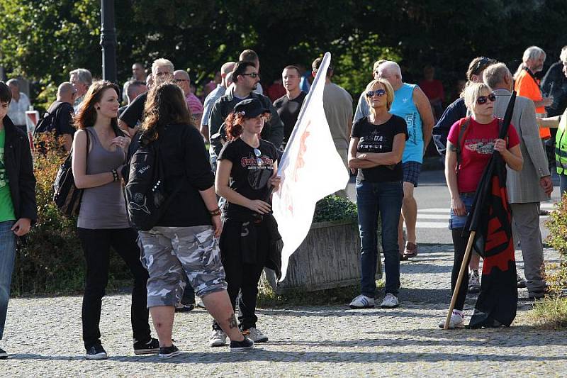 Demonstrace Dělnické strany sociální spravedlnosti Varnsdorf 