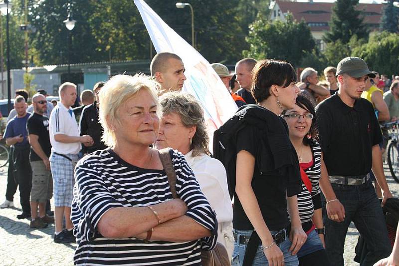 Demonstrace Dělnické strany sociální spravedlnosti Varnsdorf 