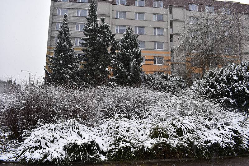 Děčín zasypal v povelikonočním týdnu sníh.