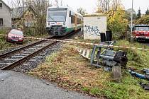 Srážka vlaku s osobním autem ve Varnsdorfu