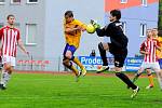 REMÍZA. FK Varnsdorf (žlutá) vs. Viktoria Žižkov 1:1.