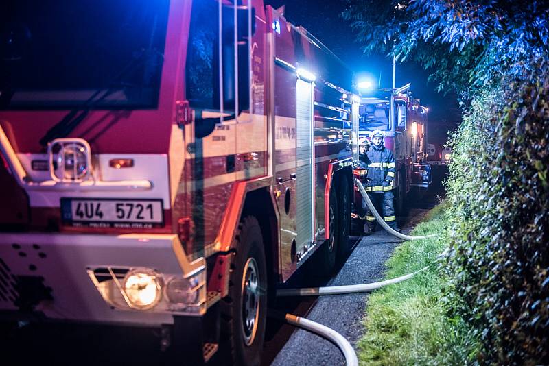 Požár chatky ve Varnsdorfu.