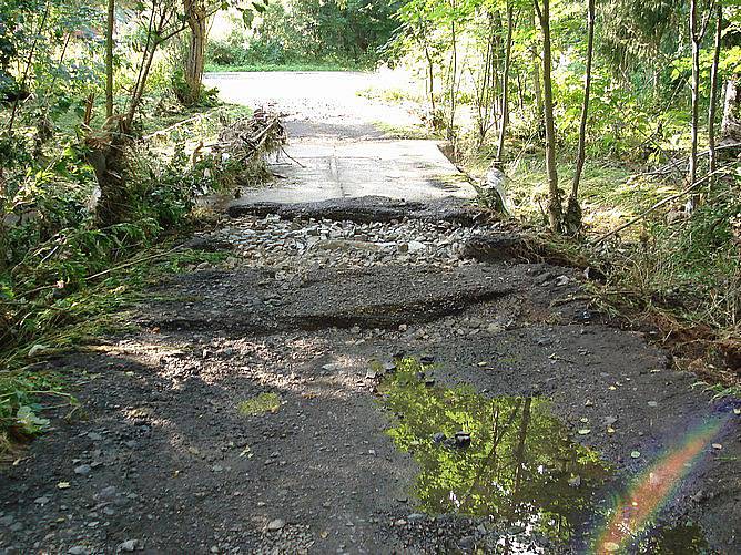 Škody po velké vodě v okolí Šluknova.