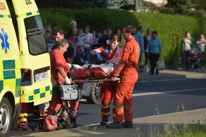 Zásah záchranářů u pobodané ženy v Rumburku.