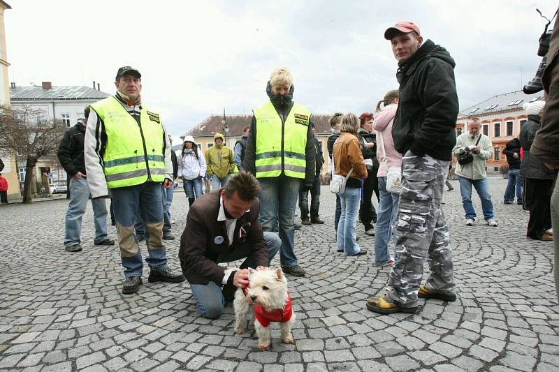 Demonstrace ve Varnsdorfu 31. března 2012.