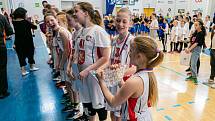 Slavnostní zakončení Vividbooks Národního finále U 11 dívek v basketbalu. Vítězství urvaly dívky z Hradce Králové.