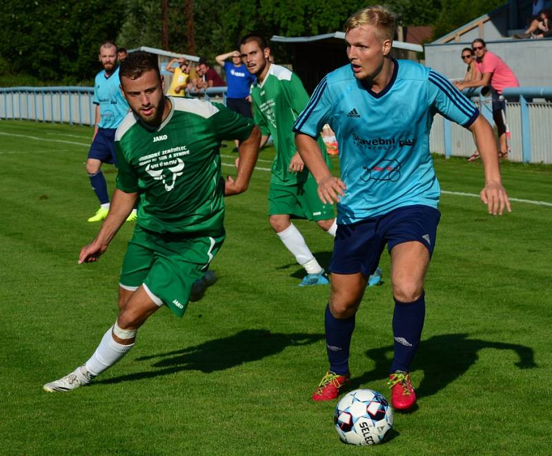 Derby lépe zvládl Vilémov (zelené dresy), který vyhrál na půdě Jílového 4:1.