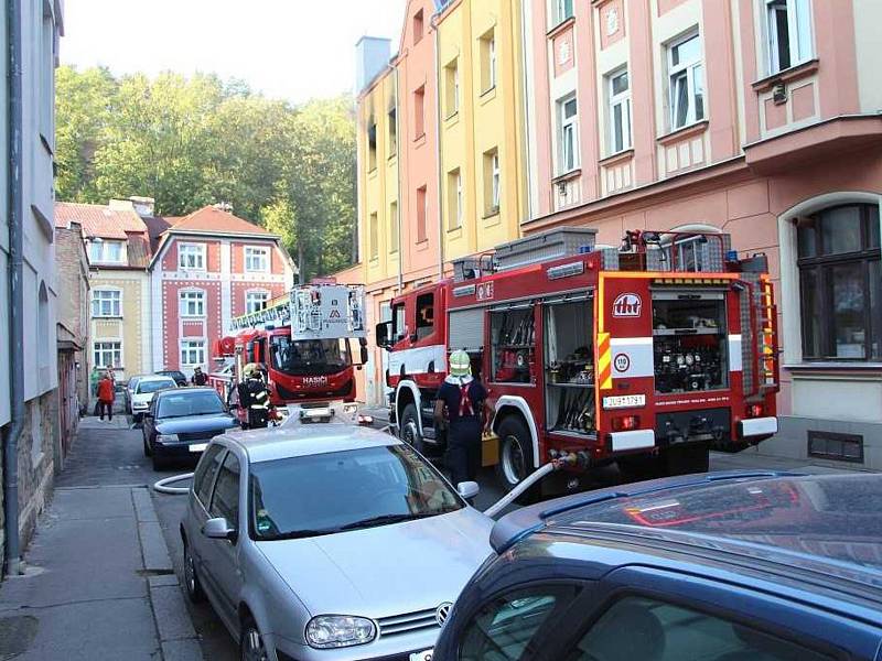 Požár bytu v Děčíně - Dolním Oldřichově.