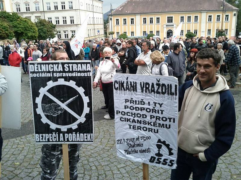 Protest DSSS ve Varnsdorfu.